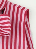 MQTIME  -  Women's Casual Stripe Lace Up Blouses Chic Asymmetrical Hem Sleeveless Loose Tank Tops Summer Lady Daily Street Shirts