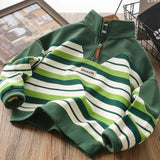 MQTIME  -  Boys Autumn Striped Sweatshirt Children Wrm Pullover Kids casual Loose Tops Teenage Fashion Warm Jumper 4-14 Years Old