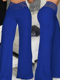 MQTIME  -  Women Pants Loungewear Spring Summer Hollow Fashion Ladies Trousers Solid Elastic Waist Wide Leg Pants Streetwear