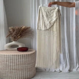 MQTIME  -  Sexy Tassel Printed Women's Skirts Solid High Waist Hollow Out Patchwork Female Skirt 2025 Summer Lady Eid al Fitr Streetwears