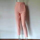 MQTIME  -  New Women Casual Pants High Waist Slim-fit Basic Pants Popular Hot Sale Plaid Color Straight Style Daily Trousers