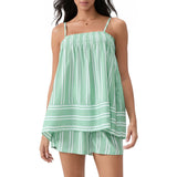 MQTIME  -  Women Y2k Aesthetic 2 Piece Outfits Sets Sexy Sleeveless Loose Cami Tops Wide Leg Shorts Loungewear Striped Summer Shorts Sets