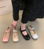 MQTIME  -  New Spring Summer Flat Ballet Shoes Women's Shoes  Retro Satin Mary Jane Shoes Ballet Flats Women Zapatos Mujer