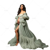 MQTIME  -  Customized Maternity Dresses for Photoshoot Tiered Ruffles Pregnant Woman Long Robe Wedding Evening Gown Bridal Nightgown