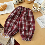 MQTIME  -  Children Boys Pant New Winter Plaid Thicken Warm Toddler Girls Jogger Pant Versatile Elastic Waist Kids Baby Boys Harem Pant
