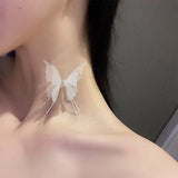 Mqtime Fashion Super Fairy Lace Butterfly Chokers Necklaces Transparent Chocker Party Neck Jewelry Accessories Collar