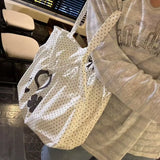 MQTIME  -  New Cute Versatile Polka Dot Heart Print Skirt Large Capacity Commuter Shoulder Bag