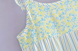 MQTIME  -  Striped Mini Dress Round Neck Beach Dress Sleeveless Printed Sundress Straight Style Boho Vestidos Holiday Dress