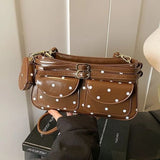 MQTIME  -  Retro American Circular Spots Fashion Messenger Bag Multi-pocket Large Capacity Crossbody Bags Shoulder Bag Woman Bags Purse