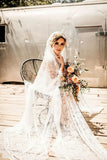  MQTIME  -  Women's Sexy Lace Cape with Eyelashes Lace for Photo Shoot Elegant Fashion Maternity Photography Props Long Dress Cape