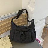 MQTIME  -  Korean Version Niche Large Capacity Lightweight New Solid Color Nylon Casual Solid Color Crossbody Bag