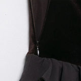  MQTIME  -  Chic Fashion Velvet Splicing High Waist Mini Skirts For Women New Ruffles Elegant Skirt Woman Y2k Night Club Party Skirts﻿ ﻿