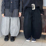 MQTIME  -  Autumn Kids Carrot Pants 1-7T Vintage Style Solid Boys Splicing Pants Korean Loose Childrens Trousers Girls Baby Wide Leg Pants