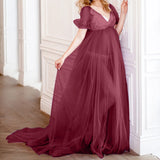 Mqtime Maternity Clothes Breast Feeding Dress Supplier Maternity Dress Women Mesh Sleeve Lace Wedding Dress Dress Wedding Casual Dress