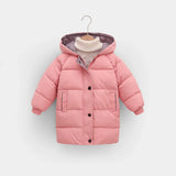 MQTIME  -  Large Fur Collar Kids Coats Boys Girls Thickened Down Jacket Children Winter Outerwear Teenager Hooded Casual Clothing 2-10Y