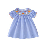 MQTIME  -  Adorable Infant Girl Halloween Costume Cute Pumpkin Witch Embroidery Long Sleeve Dress for Autumn Celebration