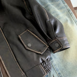 MQTIME  -  Boys Leather Jacket Autumn Spring Korean Style New Arrival Trendy Fashion Cool Brown Solid Color Jackets Coats