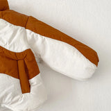  MQTIME  -  Winter new baby clothing, 0-3 year old male and female babies, small high neck warm jacket, color blocked cotton clip