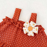 MQTIME  -  Summer New Fashion Versatile Infant and Toddler Girl Baby Sweet Dot Printed Suspended Top+Bottom Wrapped Pants Sleeveless Set