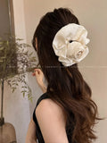 Mqtime New Style Handmade Rose Crab Hair Clip Hair Catches For Women Pink Black Red Headwear For Girls Summer Accessories