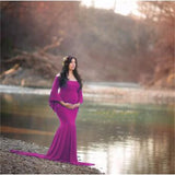 MQTIME  -  Stylish Maternity Dress Clothes Baby Shower Photoshoot Party Pregnant trailed  Dress For Women