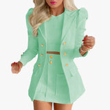  MQTIME  -  New Autumn/winter Temperament Commuter Fashion Casual Printed Long-sleeved Suit