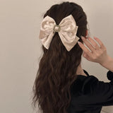 Mqtime Vintage Velvet Bow Large Hair Clip Headwear 2024 Autumn Winter Temperament Zircon Korean Elegant Hairpin Female Hair Accessories