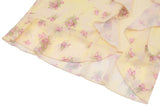  MQTIME  -  Summer Flower Print French Temperament Irregular Hem V Neck Sleeveless High Waist Dresses