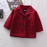 MQTIME  -  New Boys Jackets Autumn Children Fashion Woolen Overcoat Kids Girls Long Style Handsome Trench Coats Toddler Winter Clothing