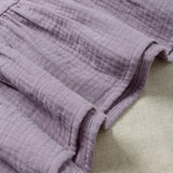 MQTIME  -  Girls Double-Layer Crepe Cotton Dress V-Neck Lace-Up Long-Sleeved Casual Loose Ruffled Chic Autumn Children's Clothing