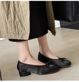 MQTIME  -  Spring Summer Luxury Satin Bowknot Split toe Women Pumps Ballet Style Fashion Pleated Tabi Low Heeled Casual Loafers Lazy shoes