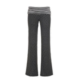 MQTIME  -  Y2K Polka Dot Print Low Waist Summer Loose Casual Long Medium Strecth Knitted Pants
