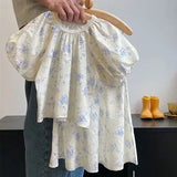 MQTIME  -  New Summer Baby Girl Clothes Suit Short Sleeved Cotton Flower Printed T-shirt+Skirt 3-7Yrs Children Clothing Set
