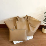 MQTIME  -  Women Shoulder Bag Solid Color Leather Simple Design Large Capacity Women Crossbody Multifunctiona Handbag