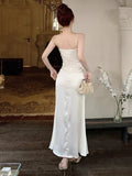 MQTIME  -  Dresses Women Sleeveless Sexy Elegant Off Shoulder Slim Backless Temperament Mermaid Dress Party Female Fashion Summer