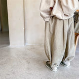 MQTIME  -  Autumn New Kids Corduroy Pants 1-6Y Trendy Boys Elastic Waist Trousers Korean Loose Children's Clothes Girls Baby Harem Pants