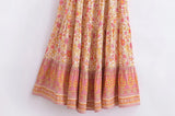 MQTIME  -  Straps Boho Dress Sleeveless Floral Printing Beach Dress Rayon A-line Lace-up Maxi Vestidos Gypsy Summer Dress