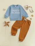 MQTIME  -  Kids 2-Piece Autumn Ensemble with Printed Sweatshirt and Pants - Stylish Toddler Outfit for Fall Season