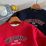  MQTIME  -  Kids Baby Boys Sweatshirt Letter Printed Thicken Warm Toddler Boys Pullovers New Winter Casual Infant Boys Fleece Hoodies