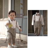 MQTIME  -  Khaki Boy Suit Wedding Tuxedo Kid Jacket Set Baby Blazer Pants 3 Piece Set 1-4 Years Old Custom Clothes Birthday baptism Dress