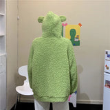 MQTIME  -  Autumn Winter Women Hoodies Solid Color Thicken Warm Jackets Casual Hooded Coats Zipper Sweatershirt Female Lamb Wool Outerwear