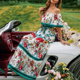 MQTIME  -  Boho Dress Women's One Shoulder Dress with Sexy and Fashionable Printed Long Style, Large Display, Summer New