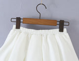 MQTIME  -  Fashion Elastic Low Waist Ruffles Swing Mini Skirts With Bud Shorts Underwear Lining Lace Cuff Skater Skirts Blue White Black