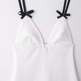 MQTIME  -   Women's 2024 Summer New Fashion Temperament Sexy Backless Bow Decorated Short Dress 2180/378