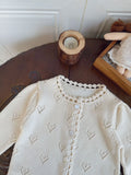  MQTIME  -  New Spring Baby Girls Knitted Sweaters Hollow Out Cardigan Coats Long Sleeve Crochet Toddlers Kids Sweater