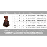 MQTIME  -  Women`s European Steampunk Pirate Costume Women Corset Dress Skirt Lace Up Plus Size Brown Zipper Faux Leather Corset Dress