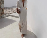  MQTIME  -  New Women's Clothing Style Elegant Lapel Long Sleeved Shirt High Waist Slimming Half Skirt Two-piece Set
