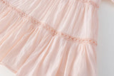 MQTIME  -  Spring Children Toddler Girls New Elegant Lace Dress Sweet Princess Solid Color Cotton Long Dress Kids Baby Ruffle Dress