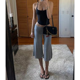 MQTIME  -  Women's Y2k Fold Over Loungewear Capris Wide Leg Cropped Flowy Gaucho Pants Comfy Casual Yoga Coluttes Pajama Bottoms