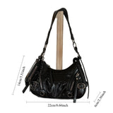 MQTIME  -   Niche Design Spice Girl Style Punk Texture Messenger Card Case Locomotive Armpit Bag New Autumn and Winter Commuter Bag